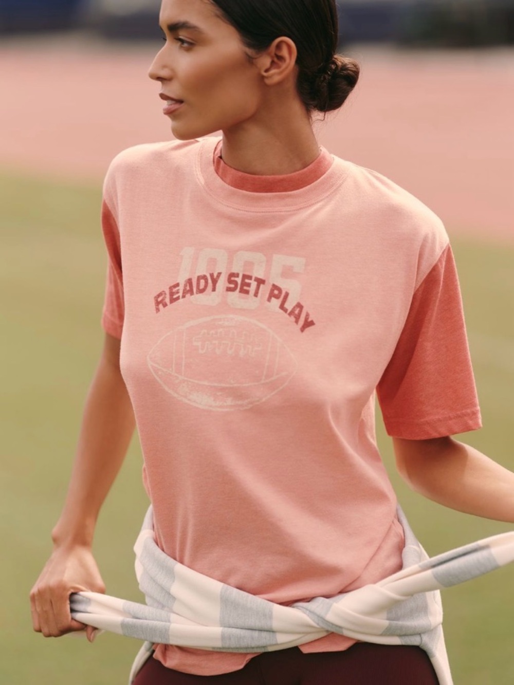 Anthropologie Women’s graphic Tee XS Daily Practice Runner Cotton Blend NWT